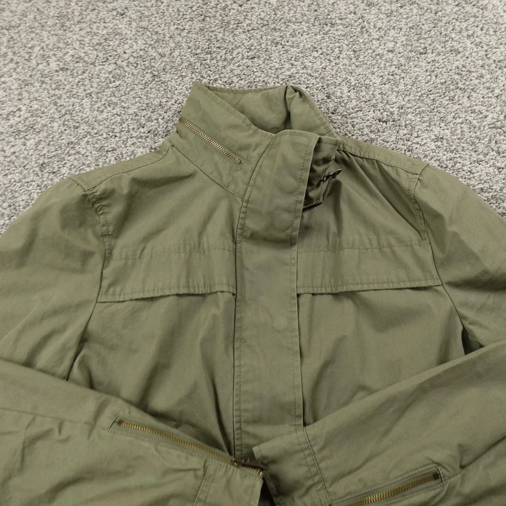 Banana Republic Jacket Womens S Green Military Full Zip Casual Field Coat Safari